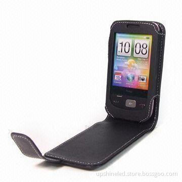 Leather Case for HTC, with Snap Button Closure Design